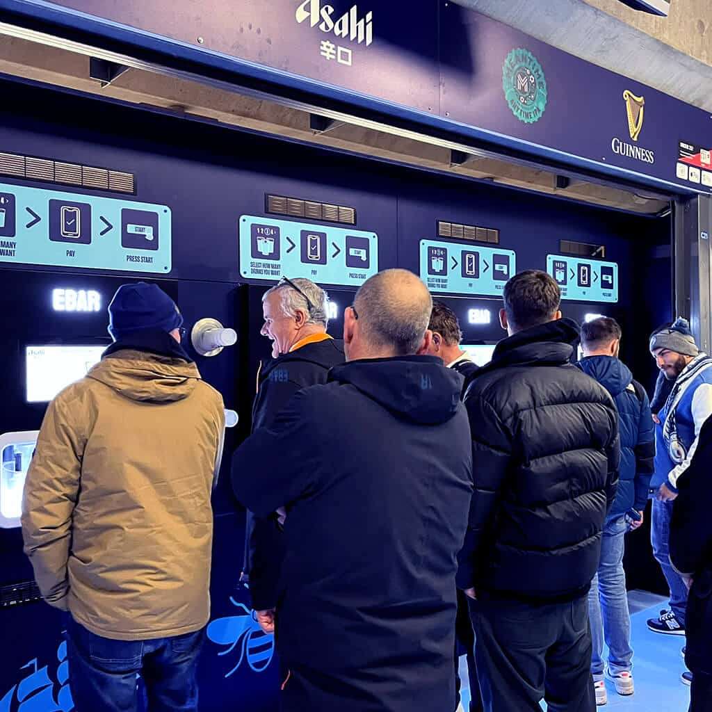 Branded 4-unit self-serve Beerwall at Etihad Stadium, Manchester City FC
