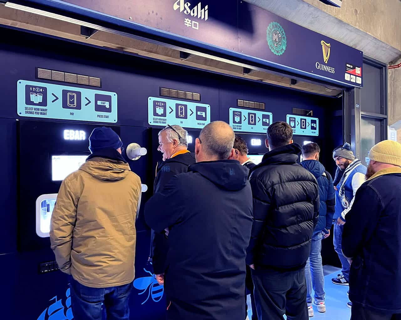 Branded 4-unit self-serve Beerwall at Etihad Stadium, Manchester City FC
