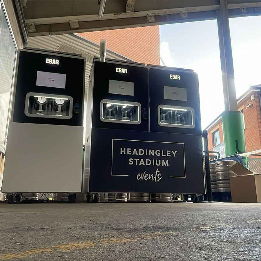 A mobile EBar and a 2-unit Mobile Beerwall at Headingley Stadium, Leeds